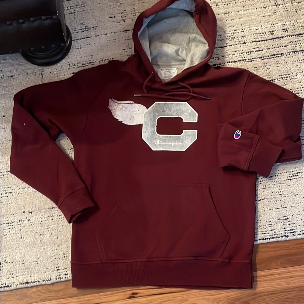 Champion Maroon Hoodie with Logo